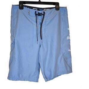 Salt Life Baby Blue Long Swim Suit Board Shorts Men's Tie Waist size 32